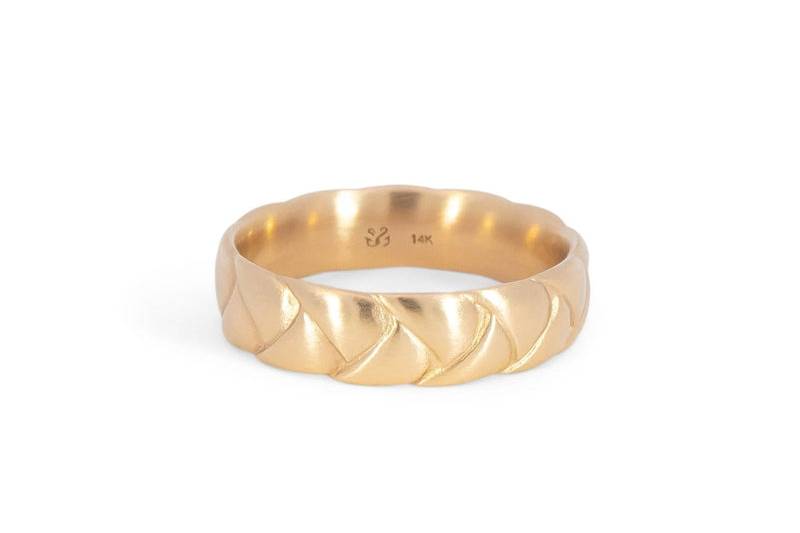 Traveler's Palm Wedding Band