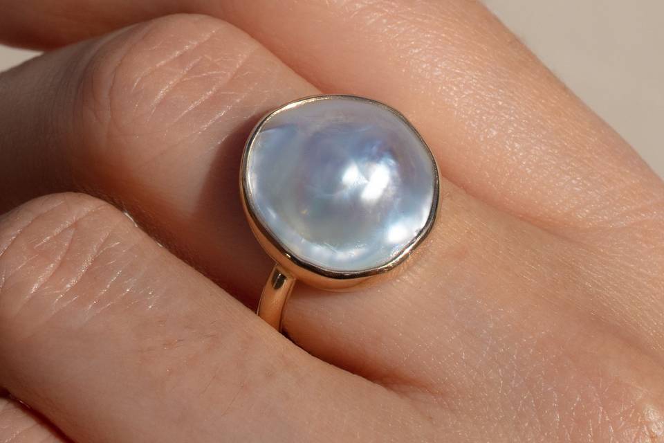 Tahitian Mabe Pearl Ring