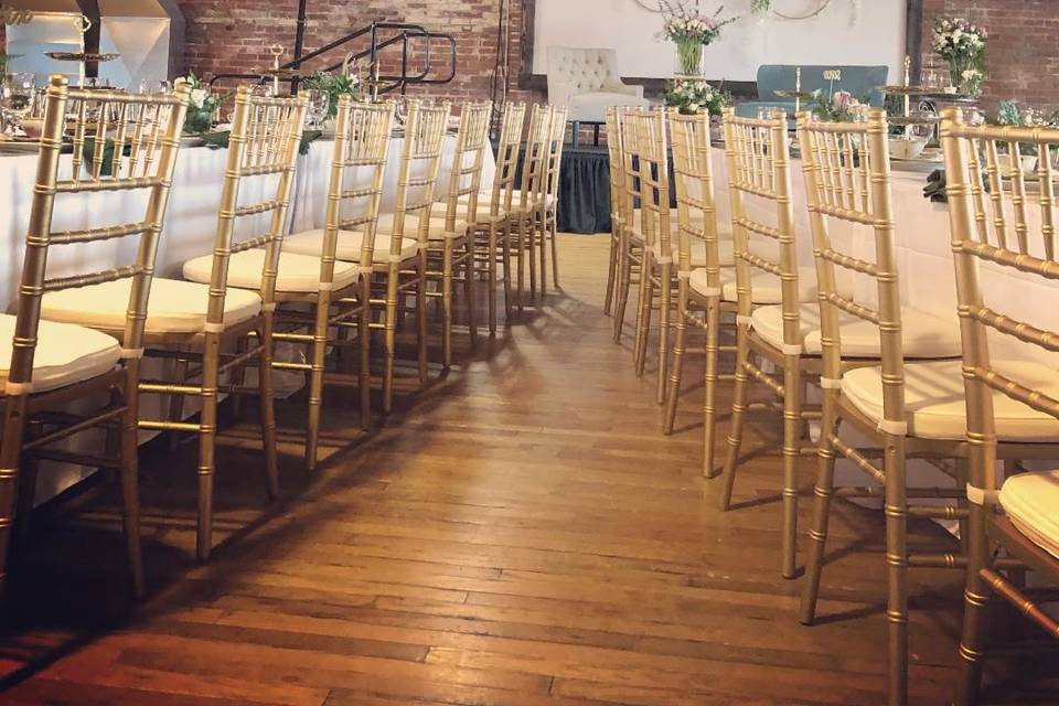 Gold chiavari chairs