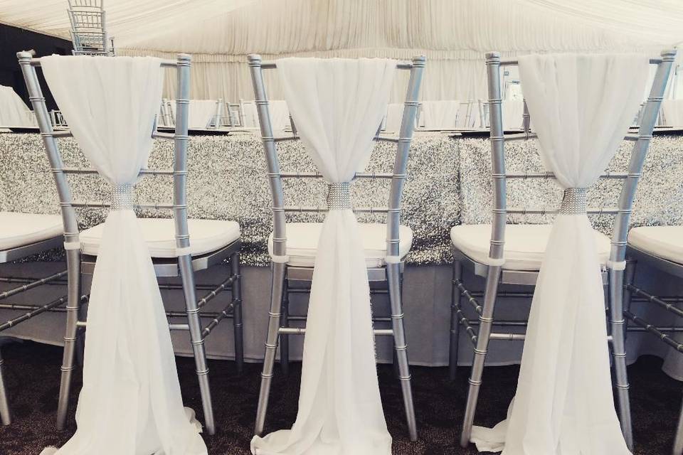 Silver chiavari chairs