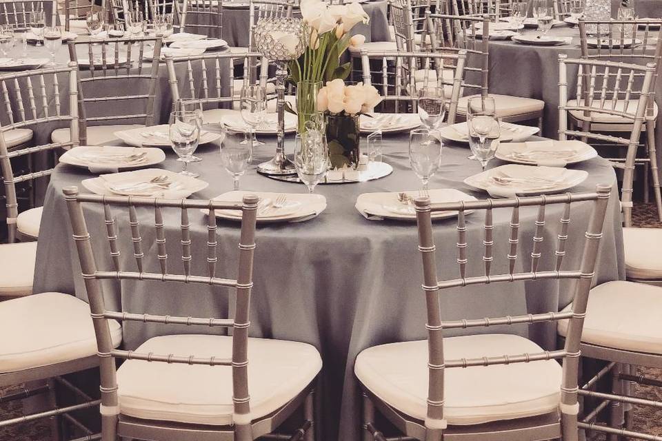 Silver chiavari chairs