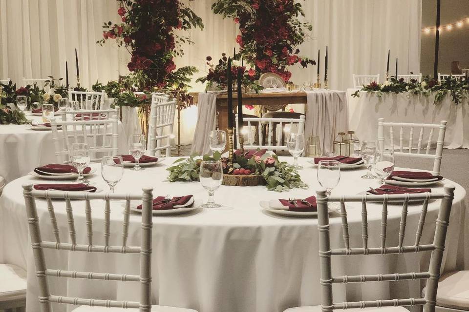 White chiavari chairs