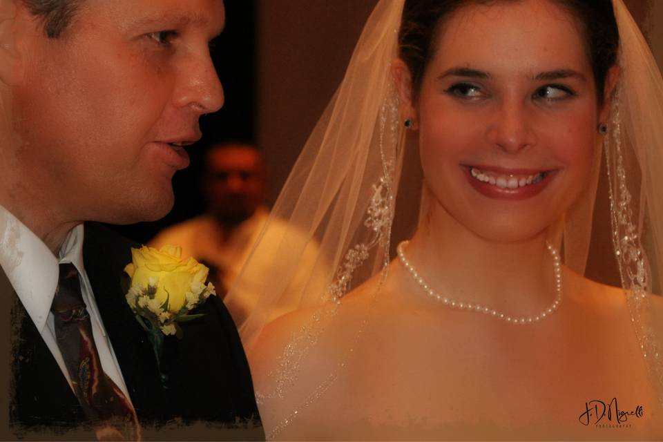 Bride's loving glance at her father