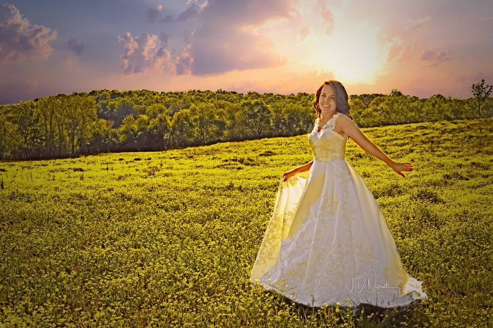 Bride in the fields
