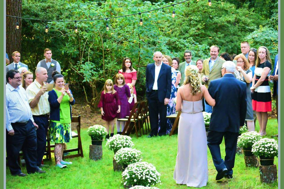 Dad escorts the bride