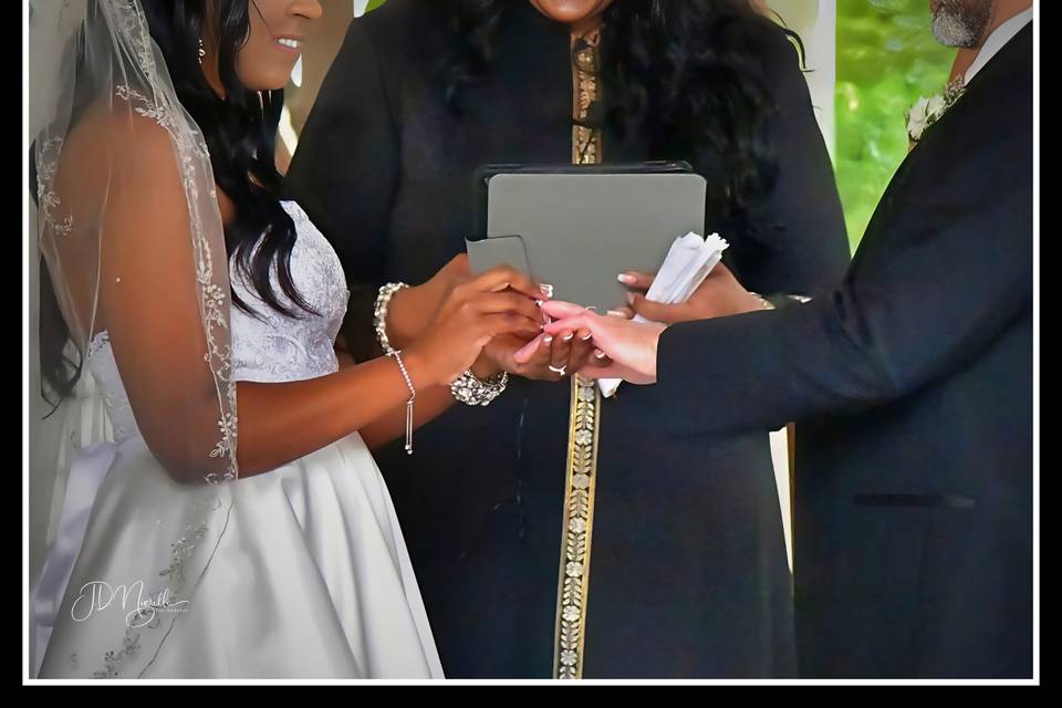 Bride getting the ring
