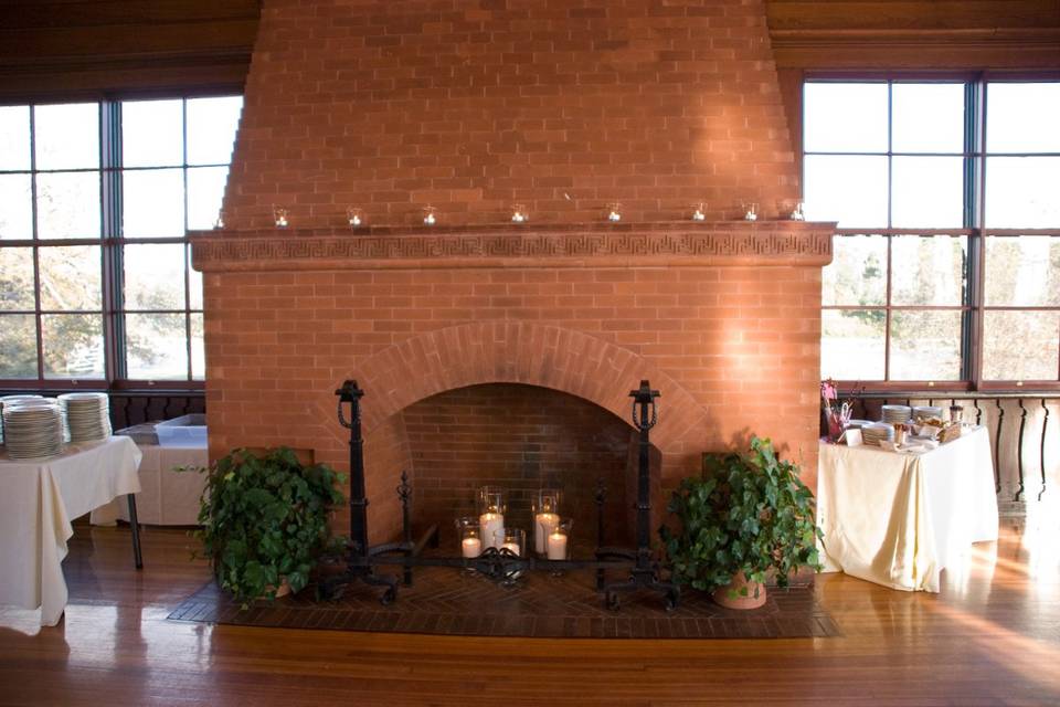 Reception fireplace