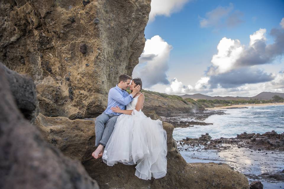 Oahu wedding drone