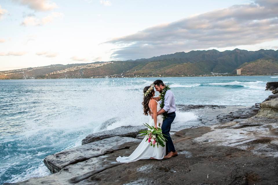 Oahu wedding drone