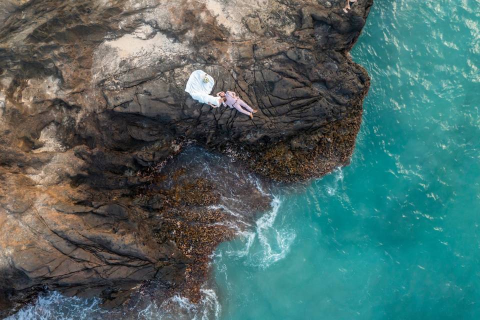 Oahu wedding drone