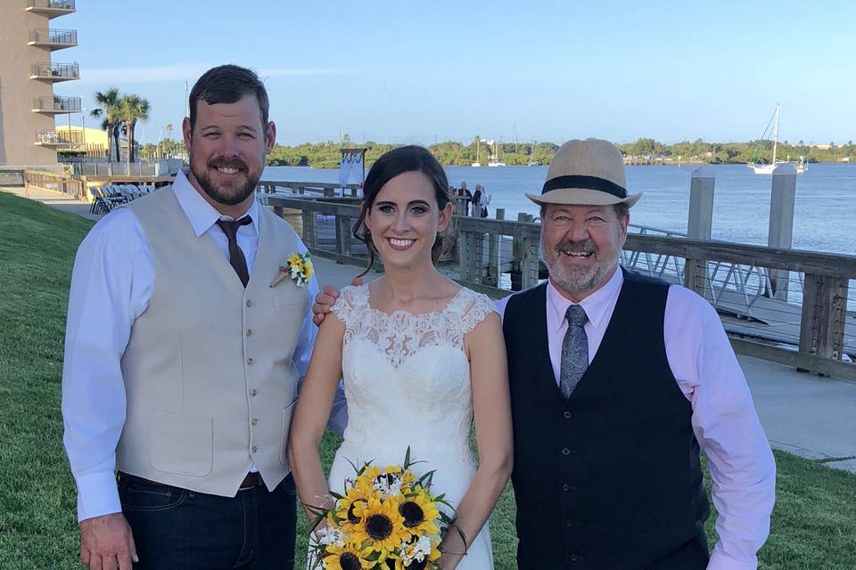 Groom and bride with Scott