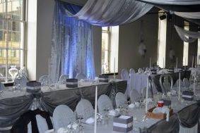 Table setup with centerpiece