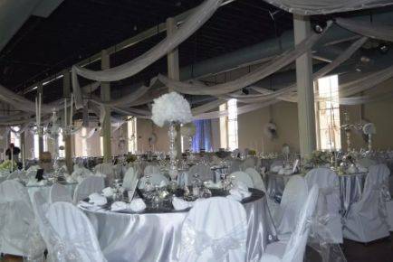 Table setup with centerpiece