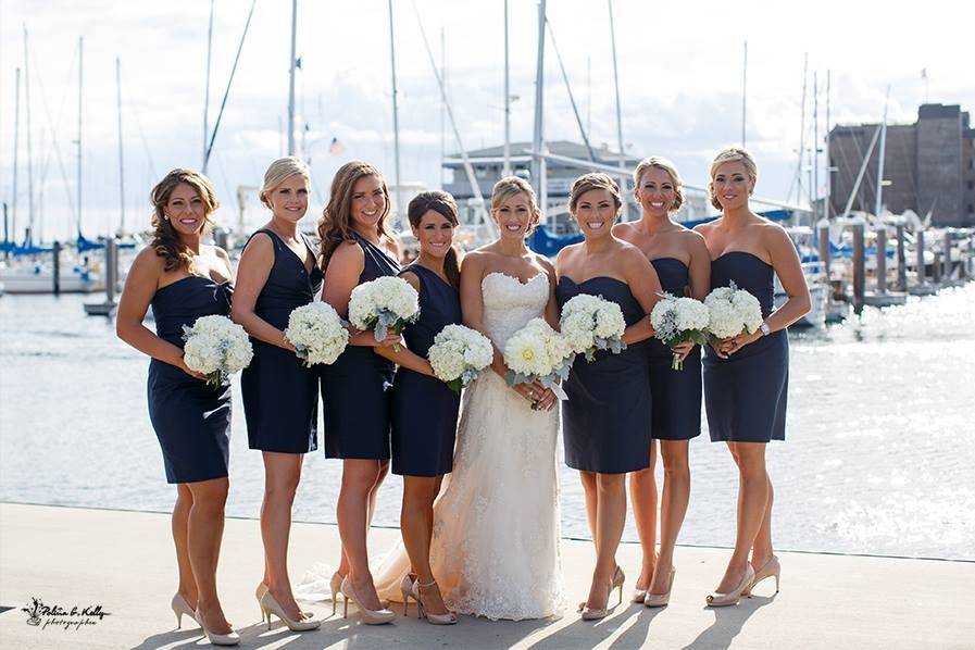 Bride and bridesmaids