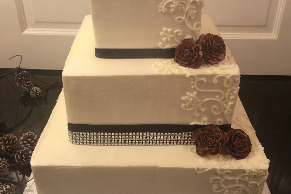 Elegant bejeweled cake