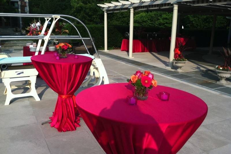 Bar table with centerpiece