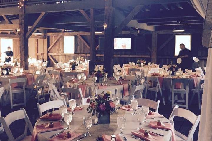 Table setup with centerpiece