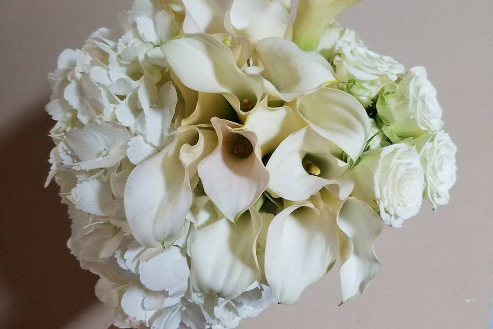 All White Bridal Bouquet