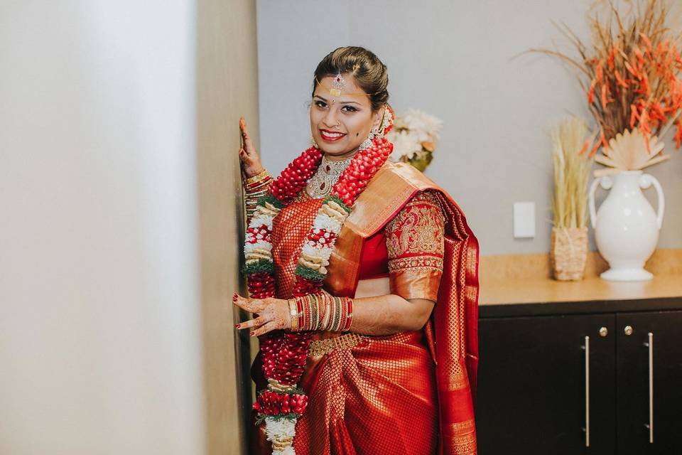 Colorfully dressed bride