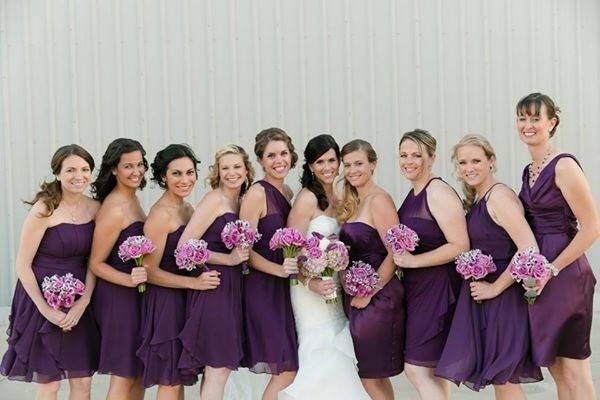 Violet matching dresses