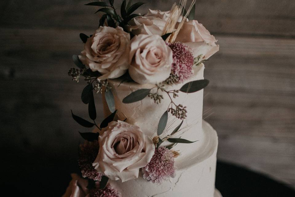 Rustic with Floral Cascade