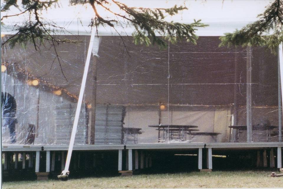 Frame tents connected