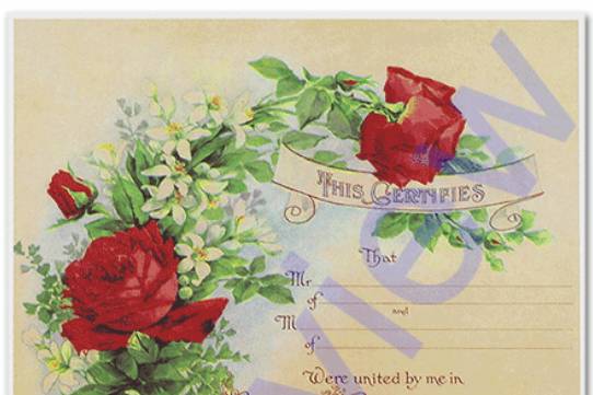 Example Wedding Certificate