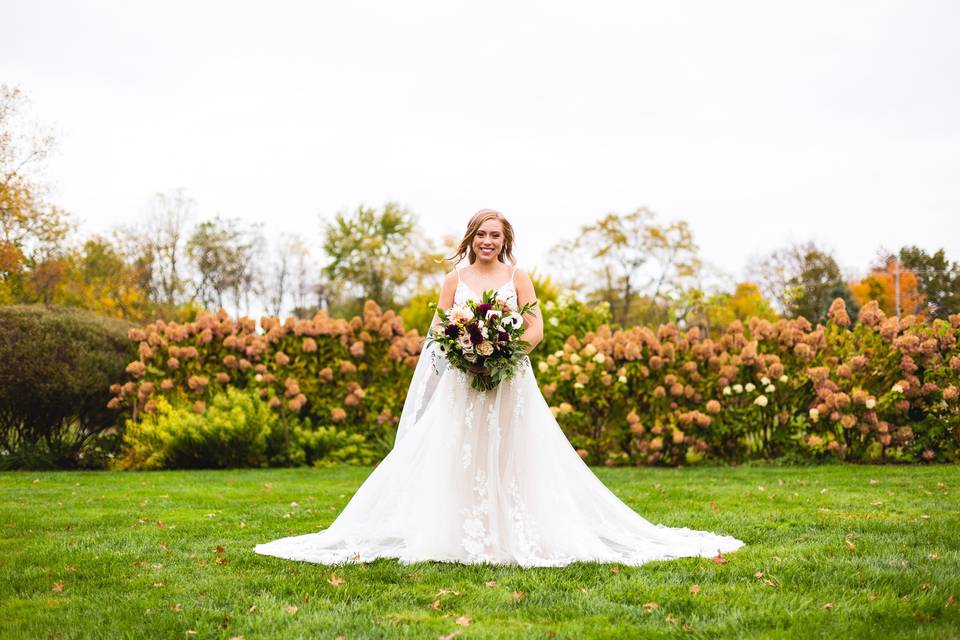 Bride boquet flower field