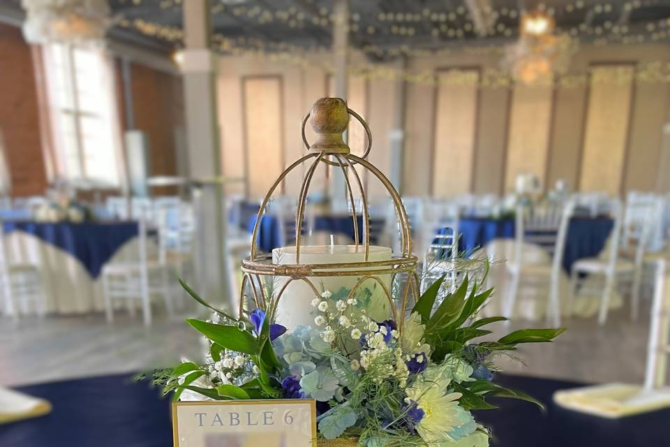 Table Centerpiece in Blue