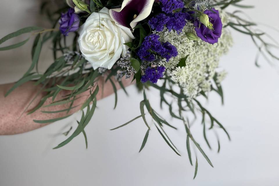 Purple Bridal Bouquet Detail