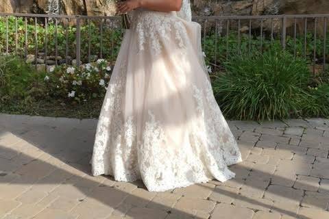 Bride at waterfall