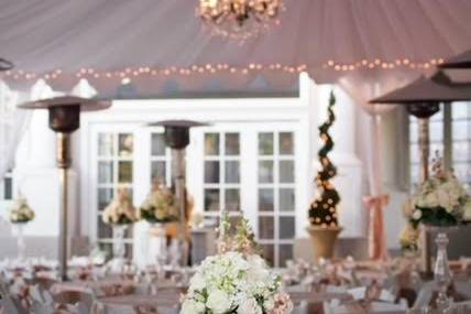 Chandelier in tent