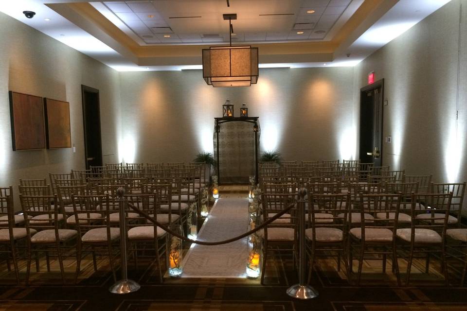 Indoor wedding ceremony area