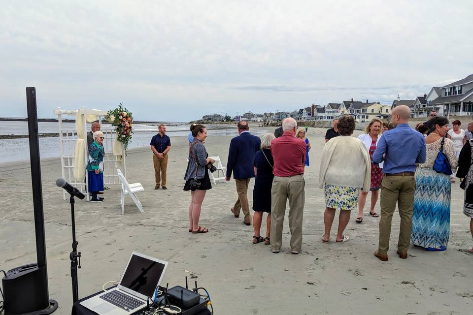 Battery-powered beach ceremony
