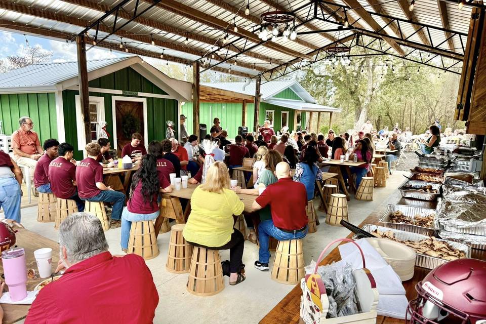 Reception Barn gathering