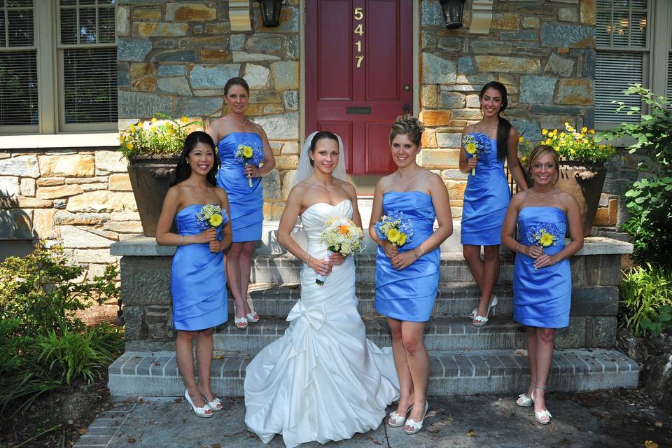 Bride and bridesmaids