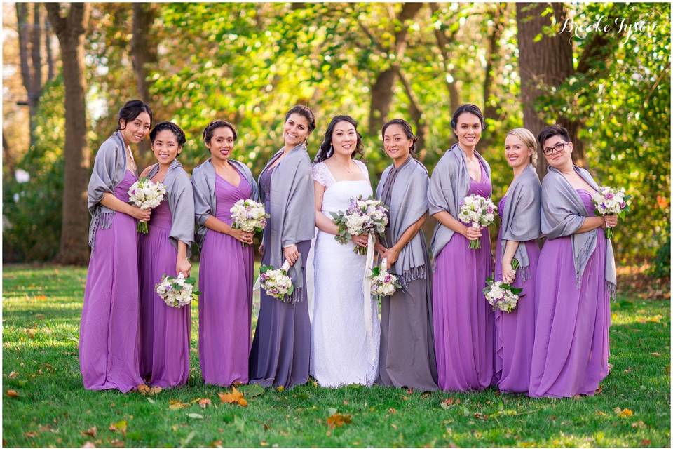 Bride and bridesmaids