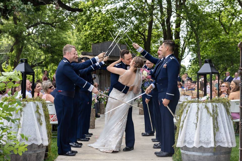 Bride & Groom with Veil