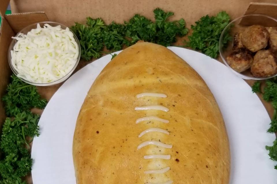 Football-shaped Pizza