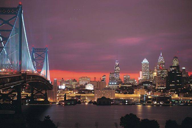 The Philadephia skyline in all it's glory, provided by the water views of the Freedom Elite and Spirit, docked at Penns Landing in Philadelphia.