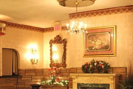 By the fireplace