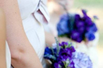 Violet and blue bouquets