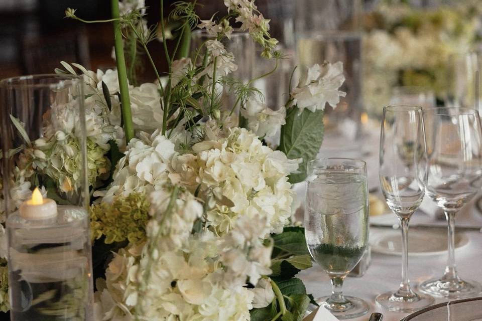 Flowers and candles