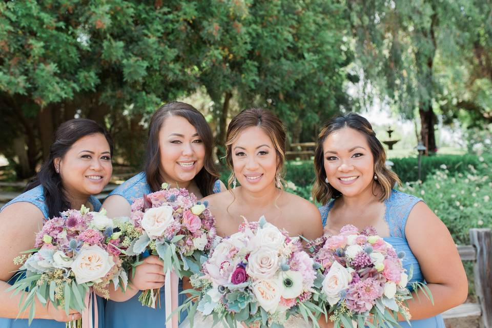 Bridesmaids and the bride