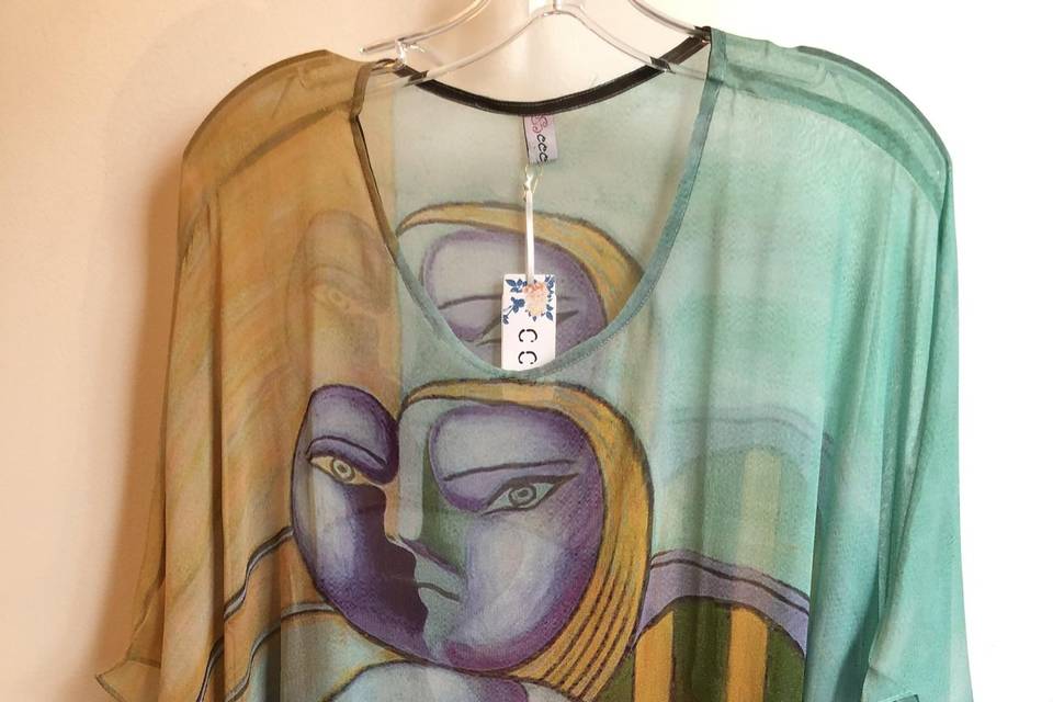 Silk Art Print Poncho