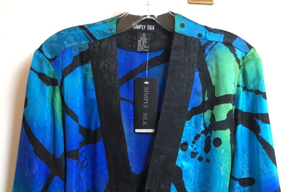 Hand painted silk jacket