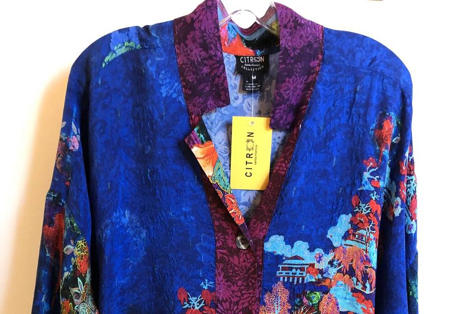 Hand painted silk jacket