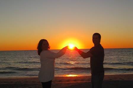 Sunset wedding on the beach