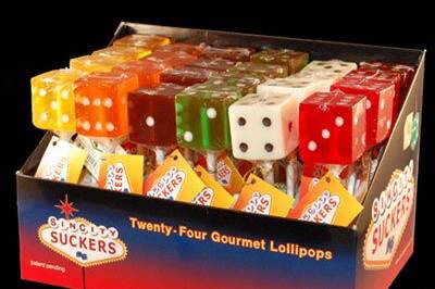 Dice lollipops are perfect for your Las Vegas themed event.