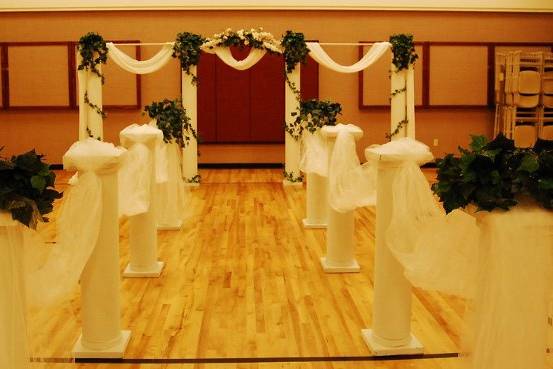 This is one of our options for your ceremony decor.